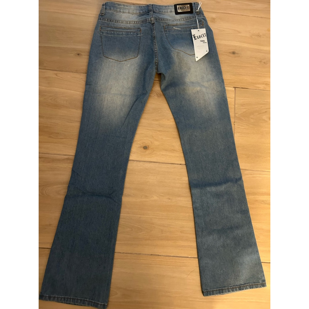 NEW EXOCET Flare leg Stretch Med Wash Jeans Size 3 32” inseam